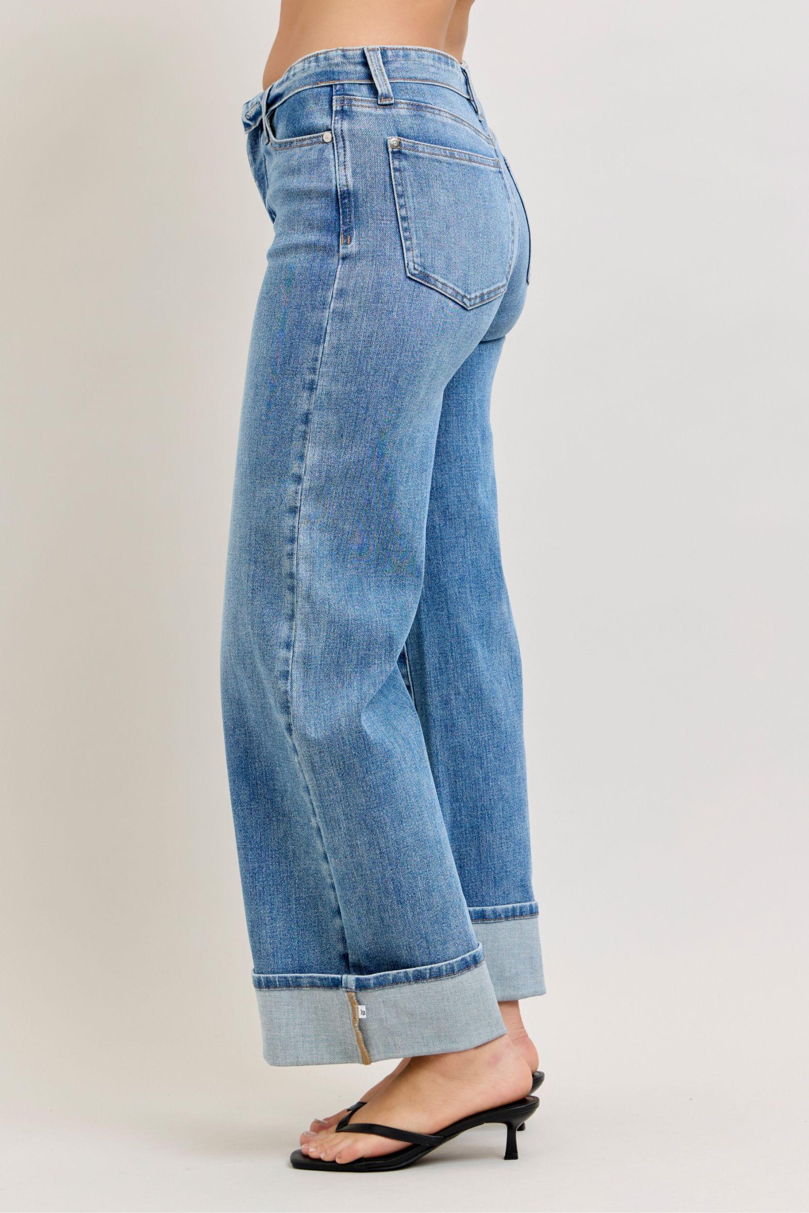 ROWAN FOLD-OVER STRAIGHT JEANS Female Product Image