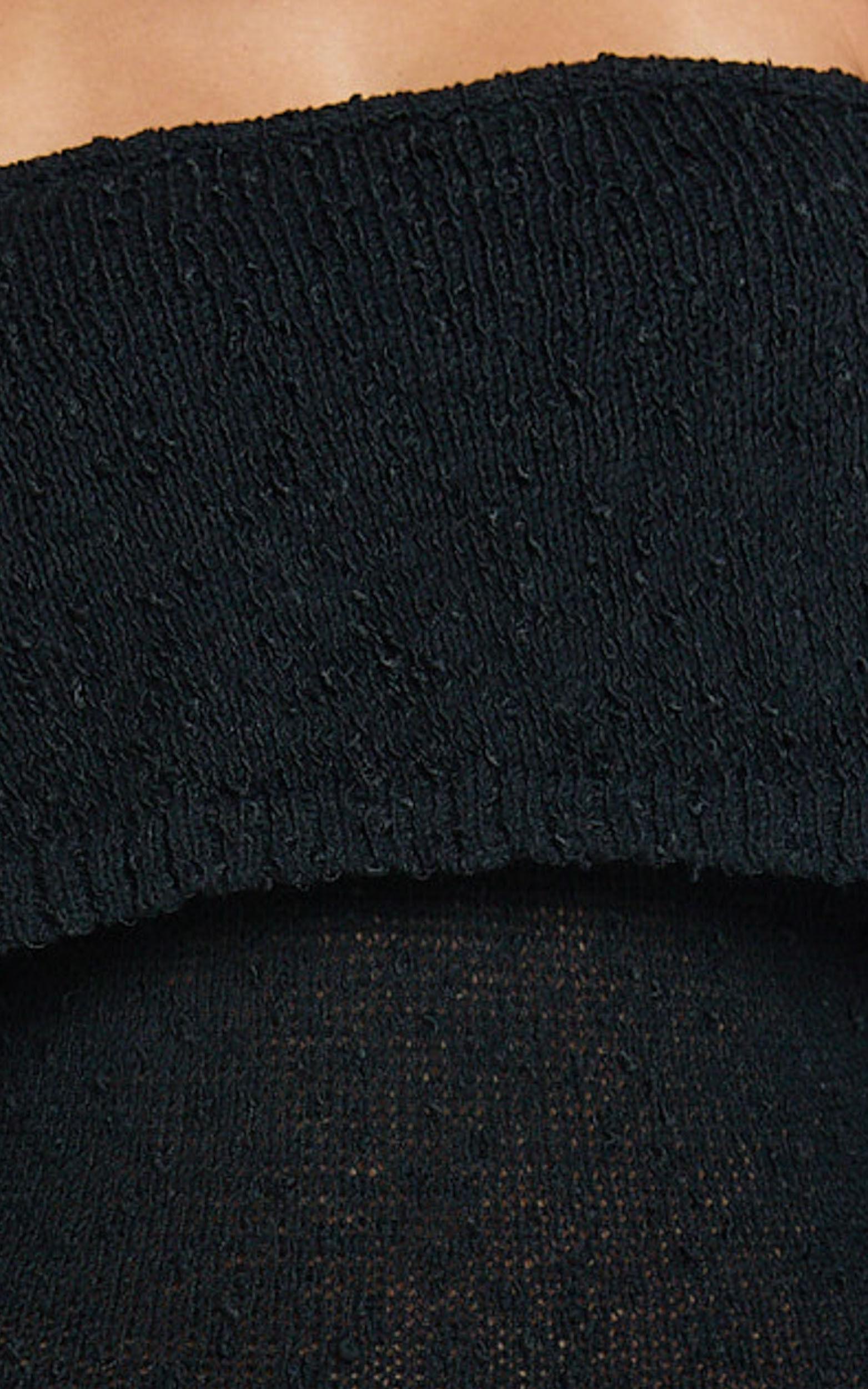 Claire Maxi Dress - Knit Off Shoulder Dress in Black Product Image