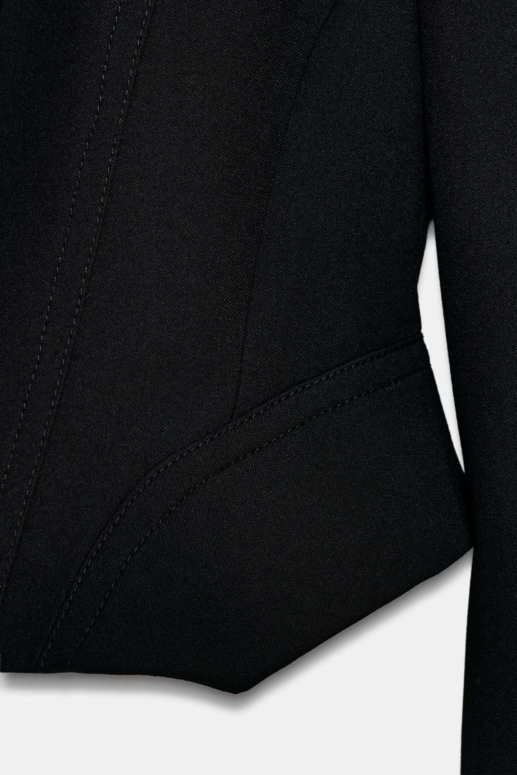 CROPPED TOPSTITCHED BLAZER ZW COLLECTION Product Image