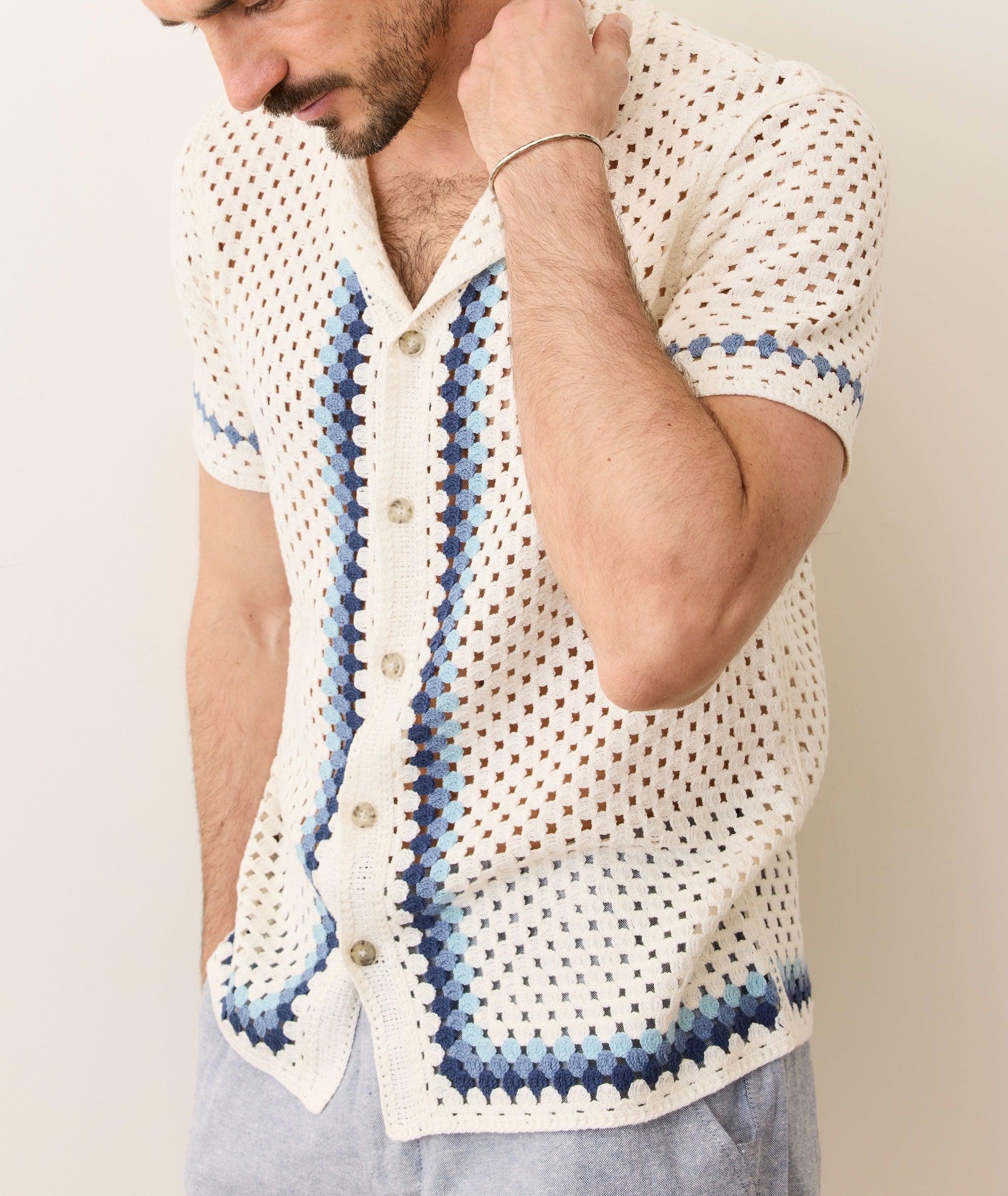 Ace Crochet Resort Shirt Product Image