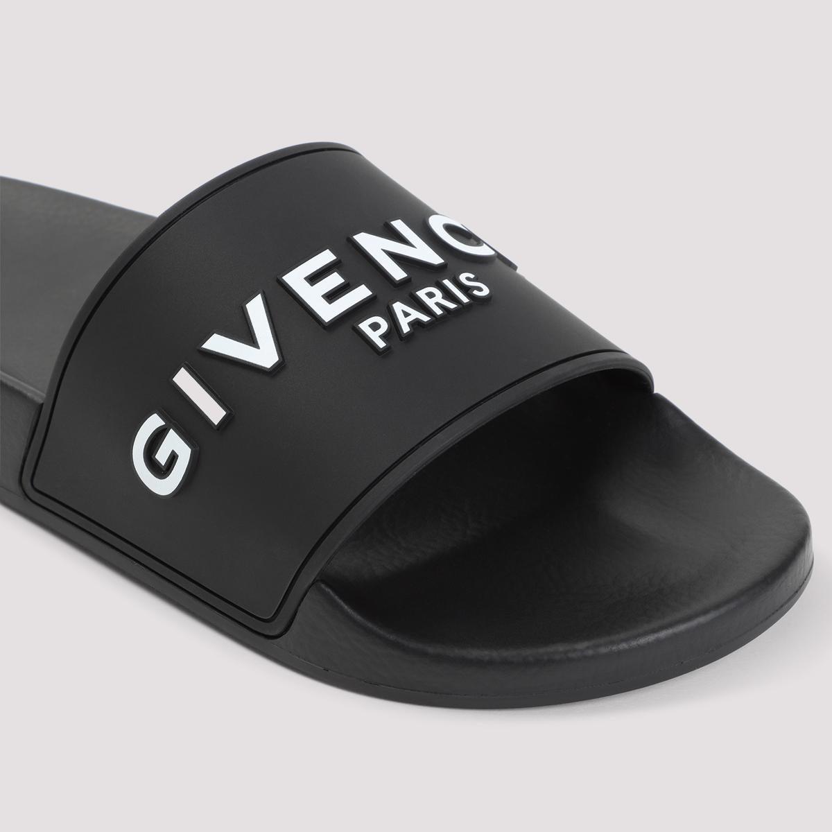 Black Logo-Print Pool Slides Product Image