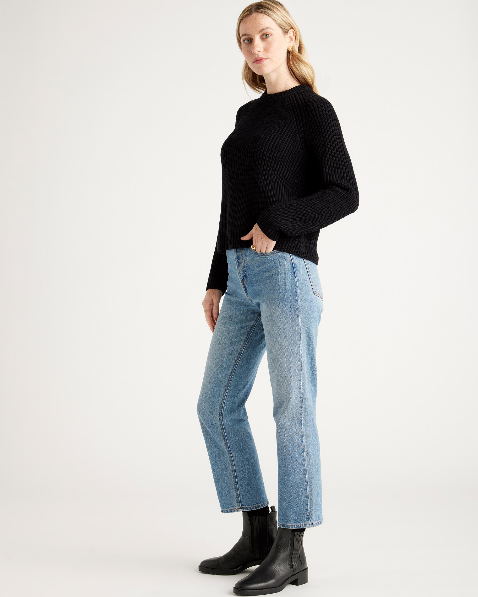 Quince | Women's Fisherman Crew Sweater Organic Cotton Product Image