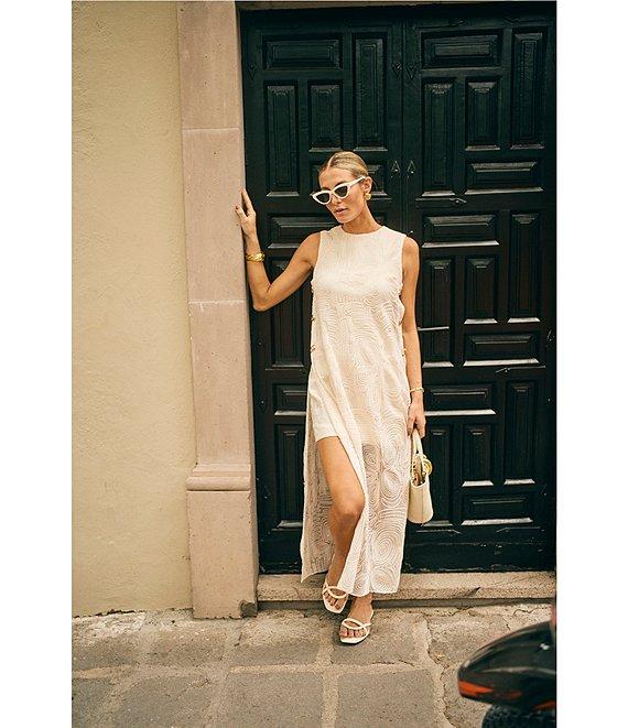 Antonio Melani x M.G. Style Blake Soutache Round Neck Sleeveless Shift Maxi Dress Product Image