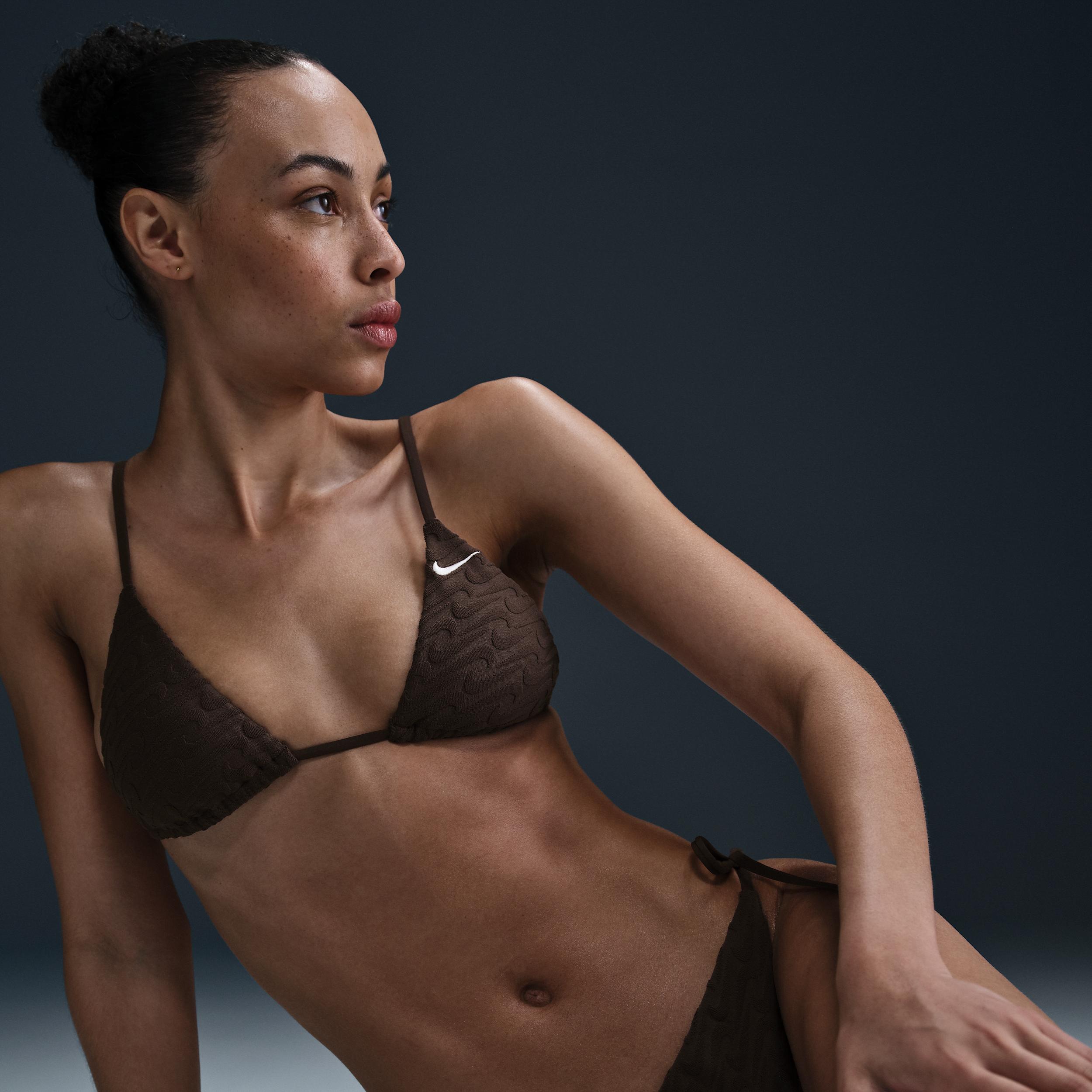 Nike Womens Swim Swoosh Link Terry Triangle Bikini Top | NESSF253-206 Product Image