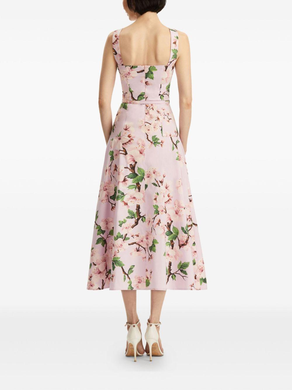 Cherry Blossom-print poplin dress Product Image