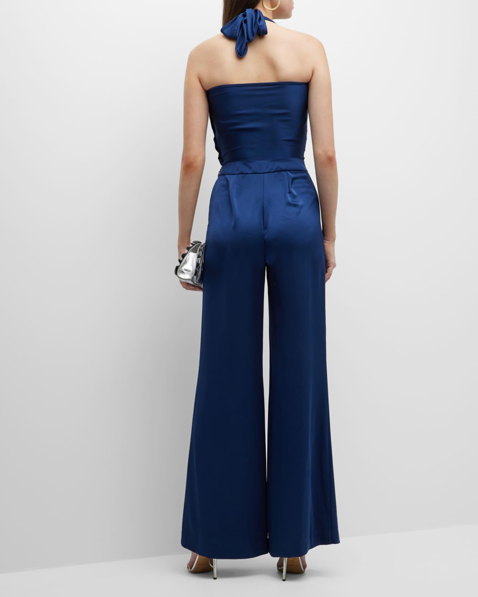 Harriet Satin Halter Jumpsuit  Product Image