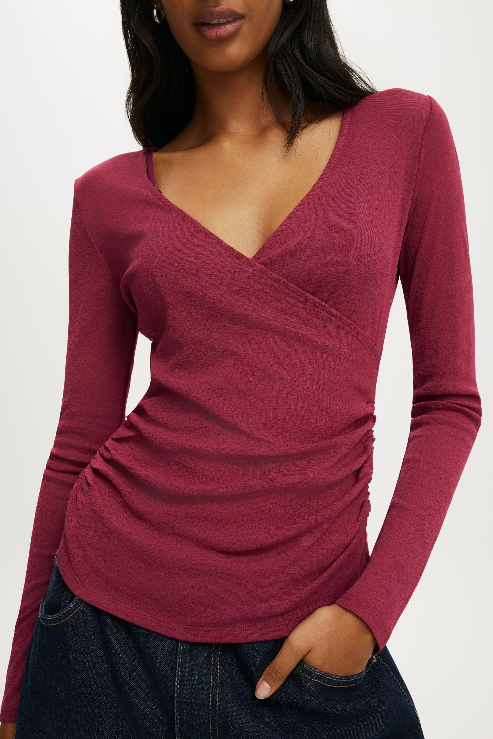 Soul Faux Wrap Long Sleeve Top Product Image