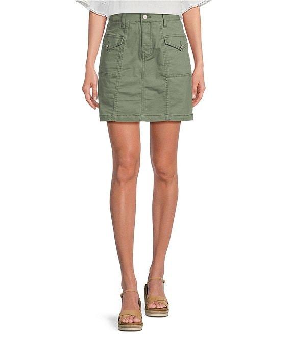 Code Bleu Mid Rise Utility Stretch Denim Skort Product Image