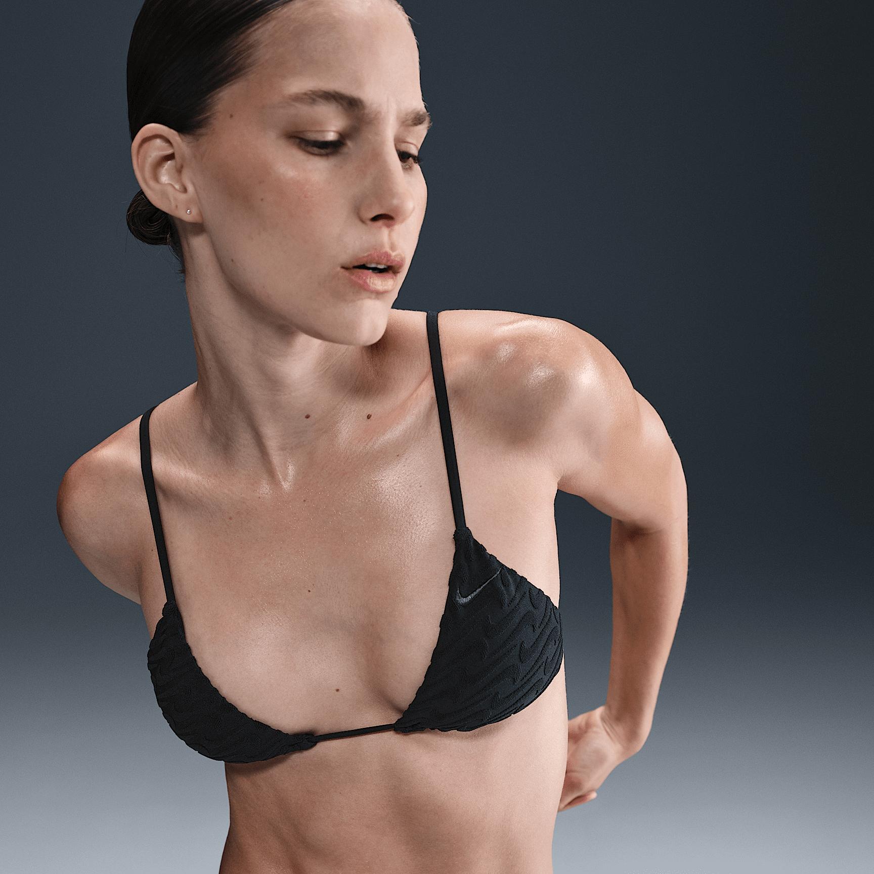 Nike Womens Swim Swoosh Link Terry Triangle Bikini Top | NESSF253-001 Product Image