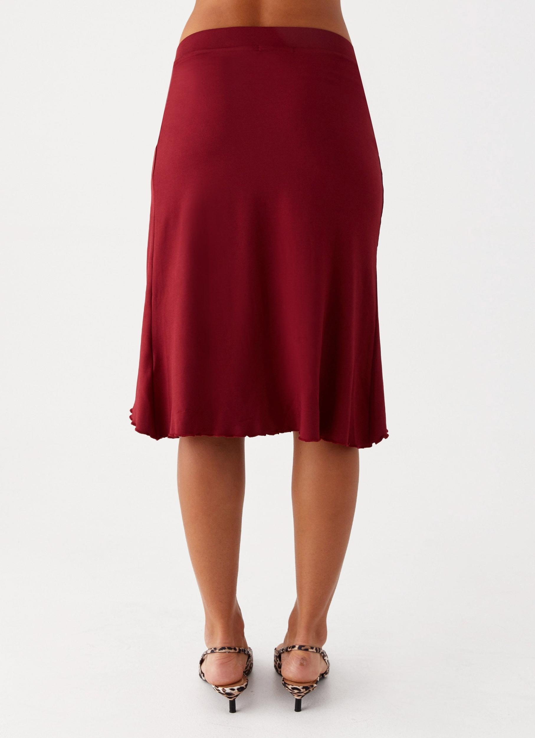 Shes A Lady Midi Skirt - Red Female Product Image