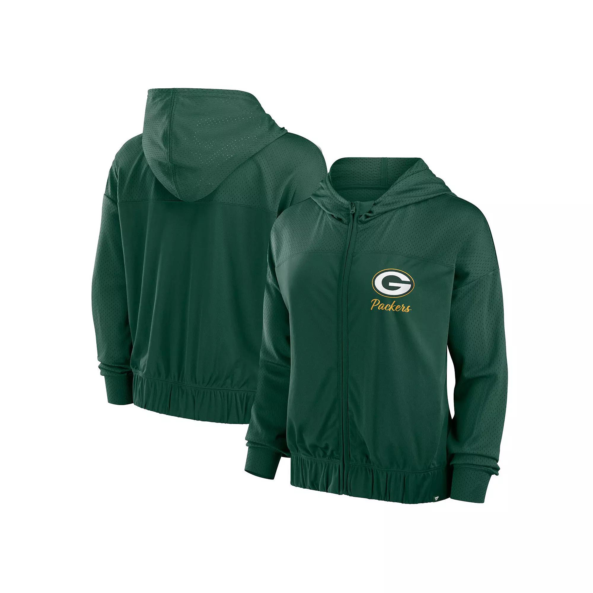Women's Fanatics Green Green Bay Packers Script Lock Full-Zip Hoodie,  Product Image