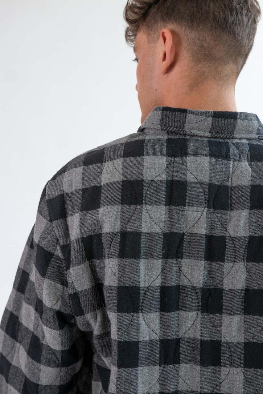 Black Quilted Plaid Shacket Product Image