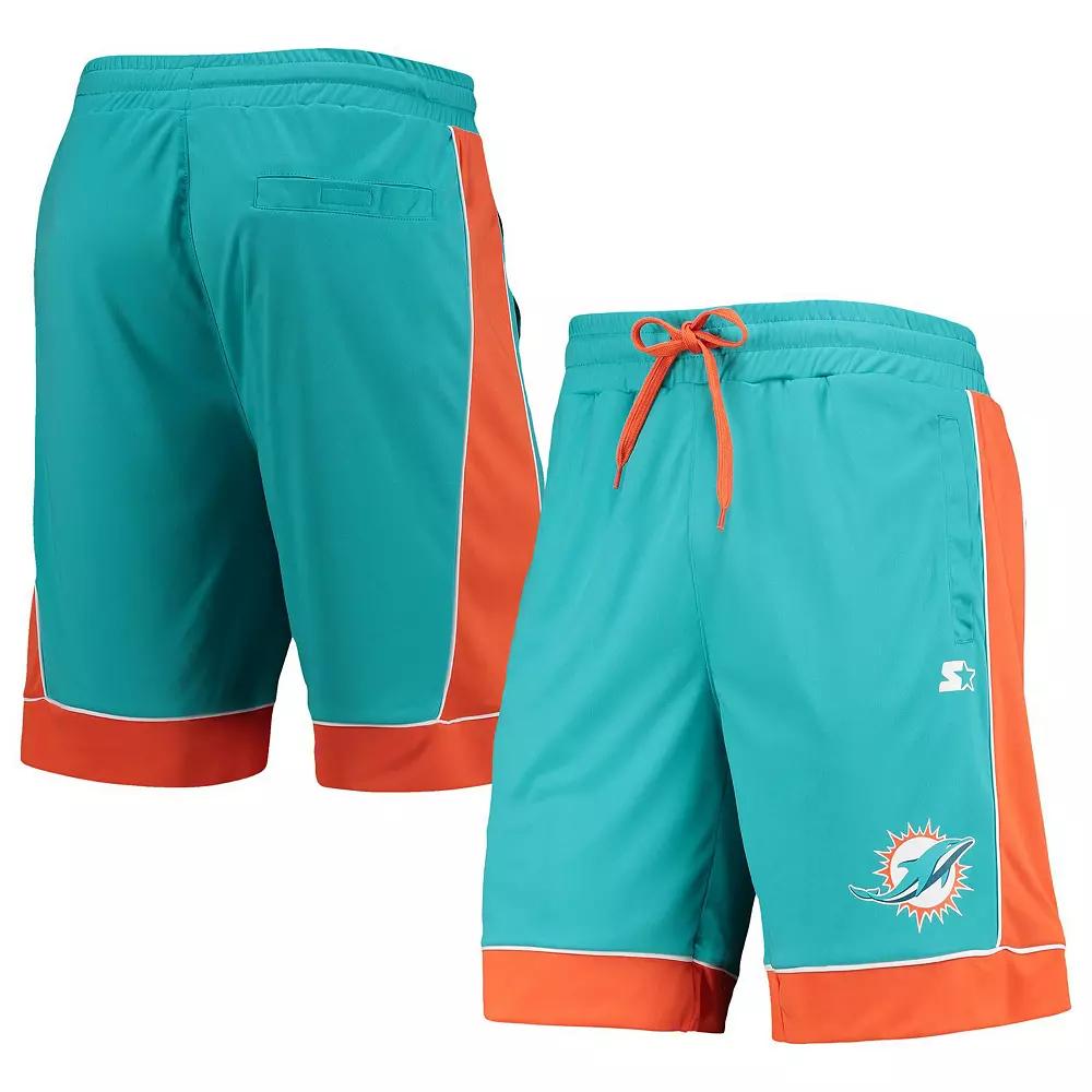 Men's Starter Aqua/Orange Miami Dolphins Fan Favorite Fashion Shorts, Size: XL, Turquoise A Product Image