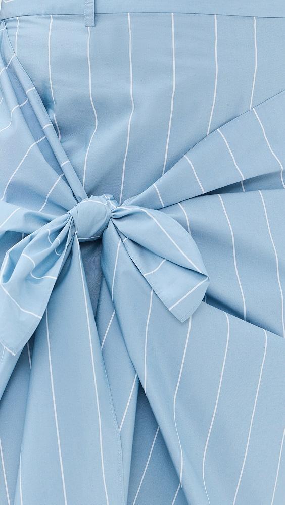 Tibi Striped Tech Poplin Tie Front Skirt | Shopbop Product Image