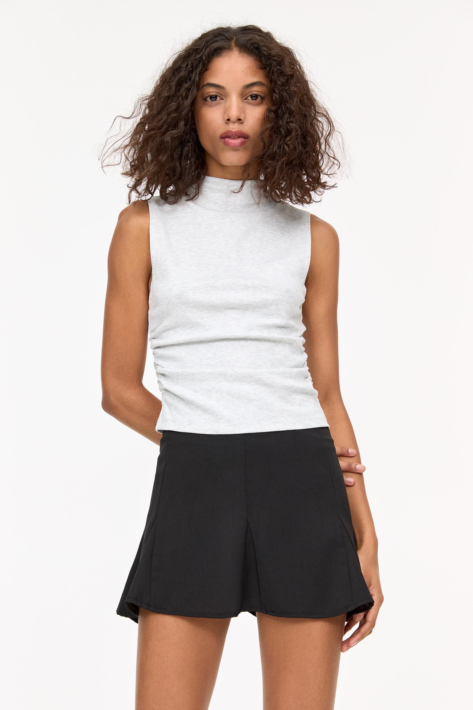 High neck gathered top Product Image