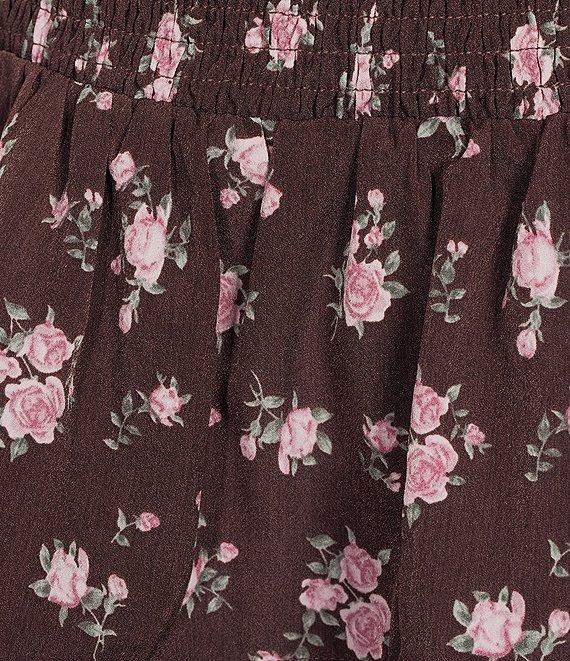 Le Lis Floral Printed Square Neck Button Front Corset Lace Trim Coordinating Tank Top Product Image