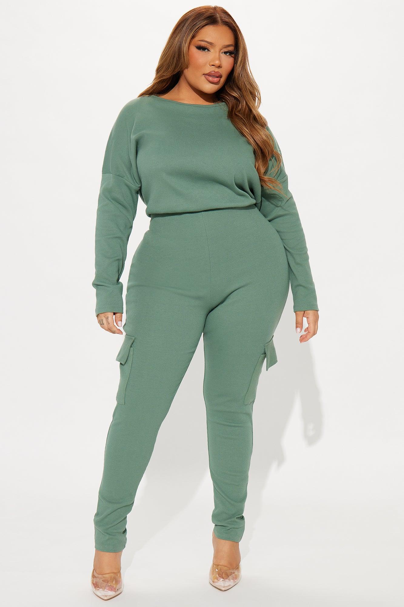 Airport Lounging Jumpsuit - Green Product Image