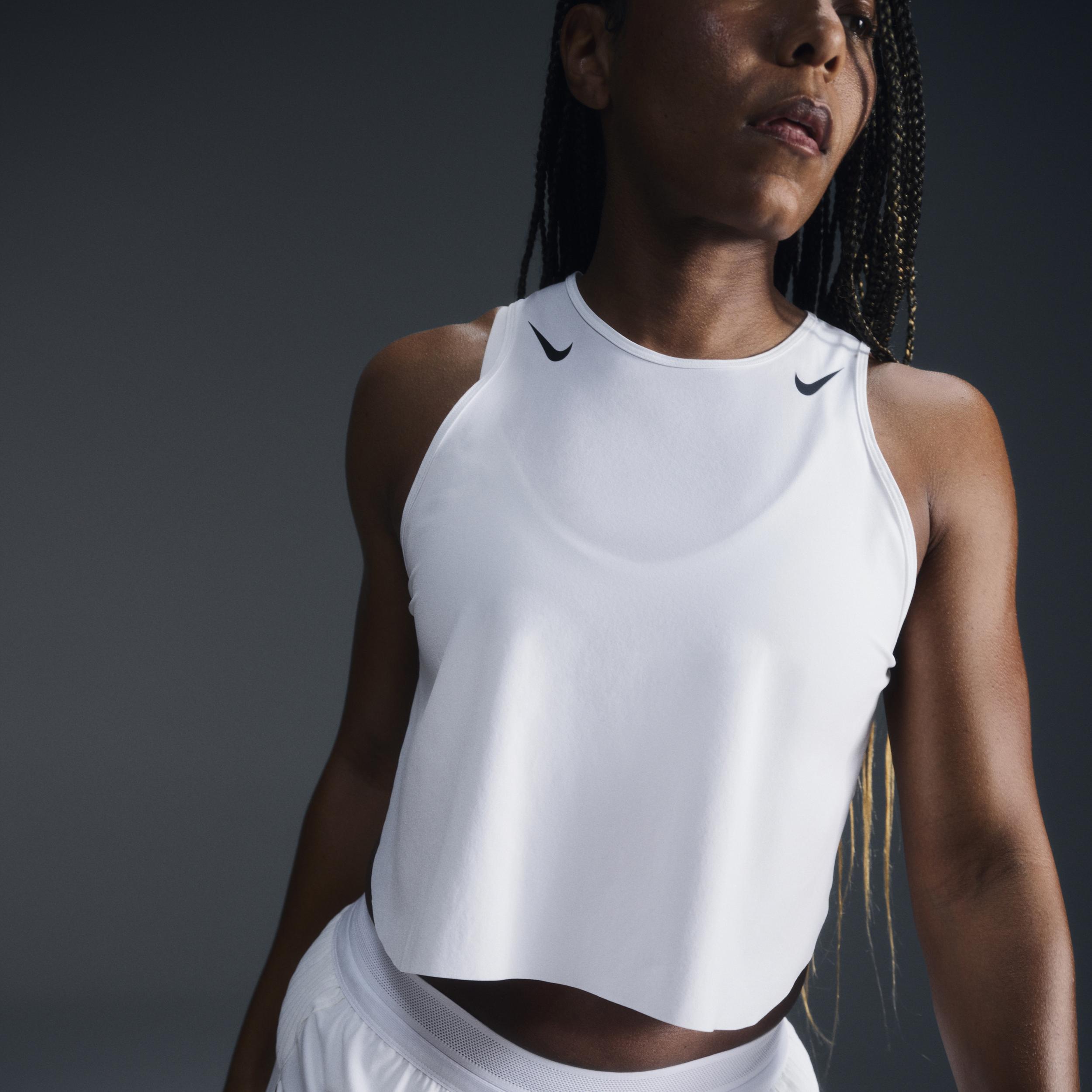 Nike Womens AeroSwift Dri-FIT ADV Cropped Running Tank Top | FN2713-100 Product Image