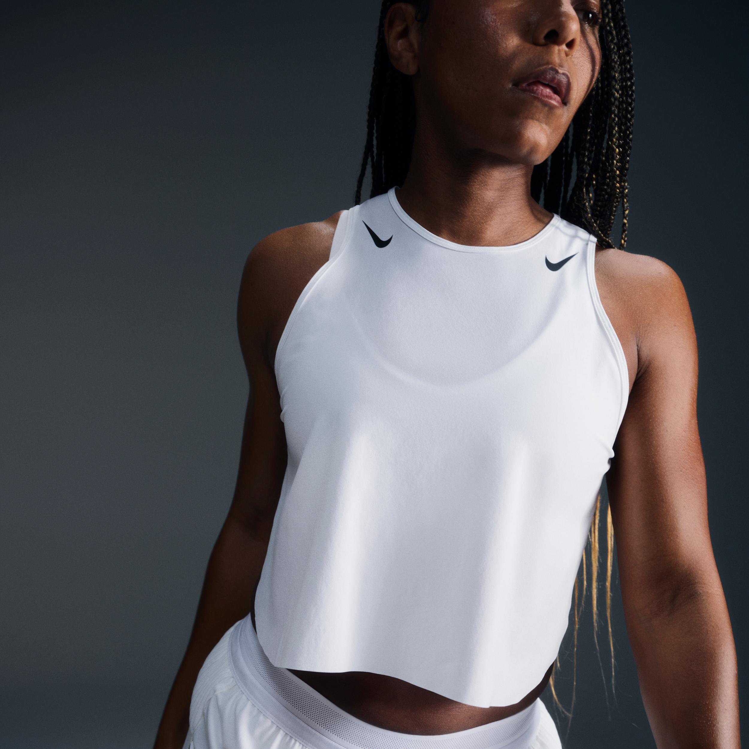 Nike Womens AeroSwift Dri-FIT ADV Cropped Running Tank Top | FN2713-100 Product Image