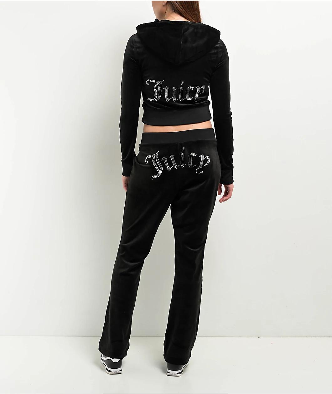 Juicy Couture OG Big Bling Licorice Velour Zip Hoodie Product Image