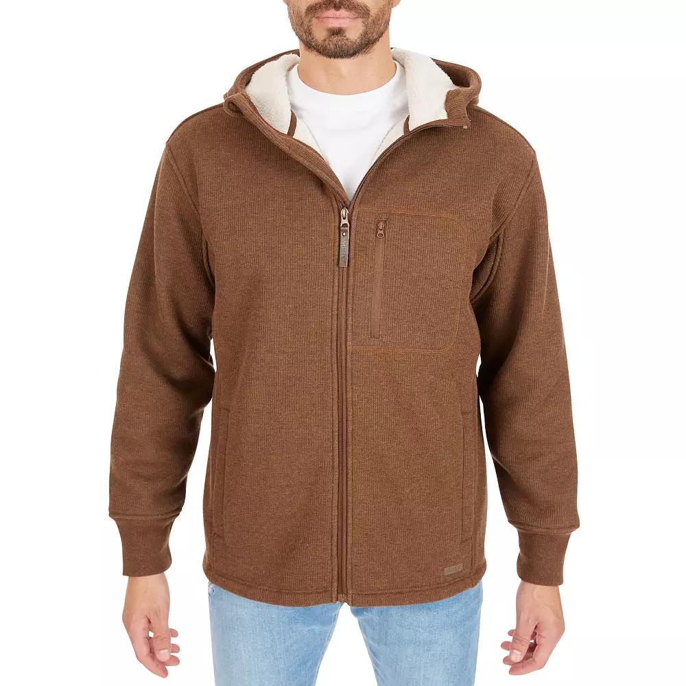 Big & Tall Smith's Workwear Sherpa-Lined Thermal Full-Zip Hooded Shacket, Men's,  Product Image