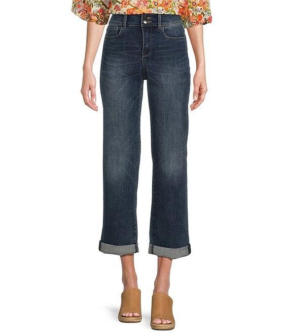 NYDJ Bailey Stretch Denim High Rise Straight Leg Cropped Jeans Product Image