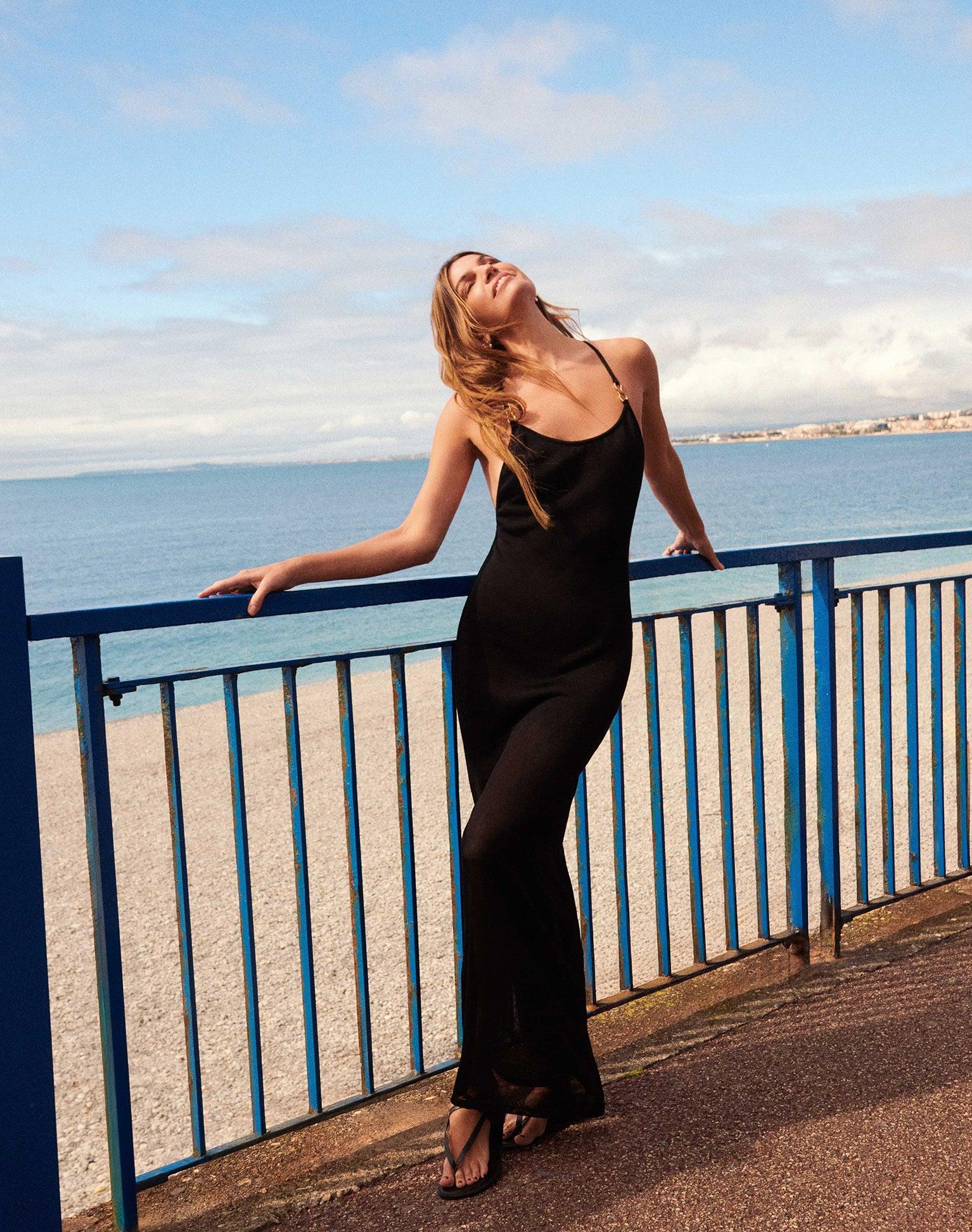 Knit Daphne Long Dress - Black Product Image