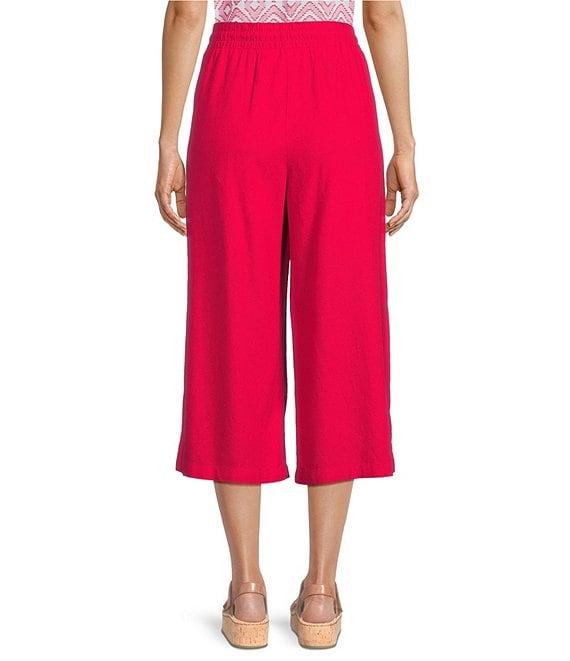 Allison Daley Pomegranate Linen Blend Pull-On Capri Pants Product Image