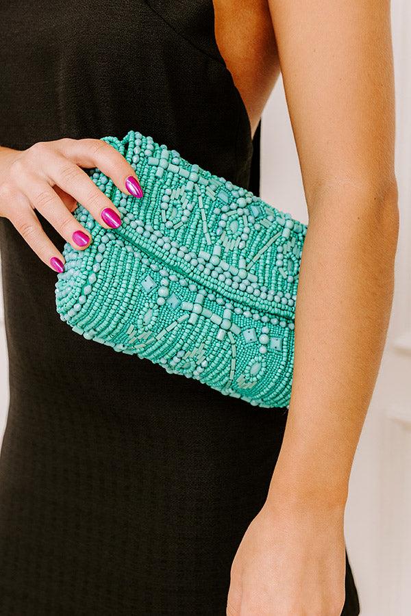 Vacay Mode Embellished Purse in Turquoise Product Image