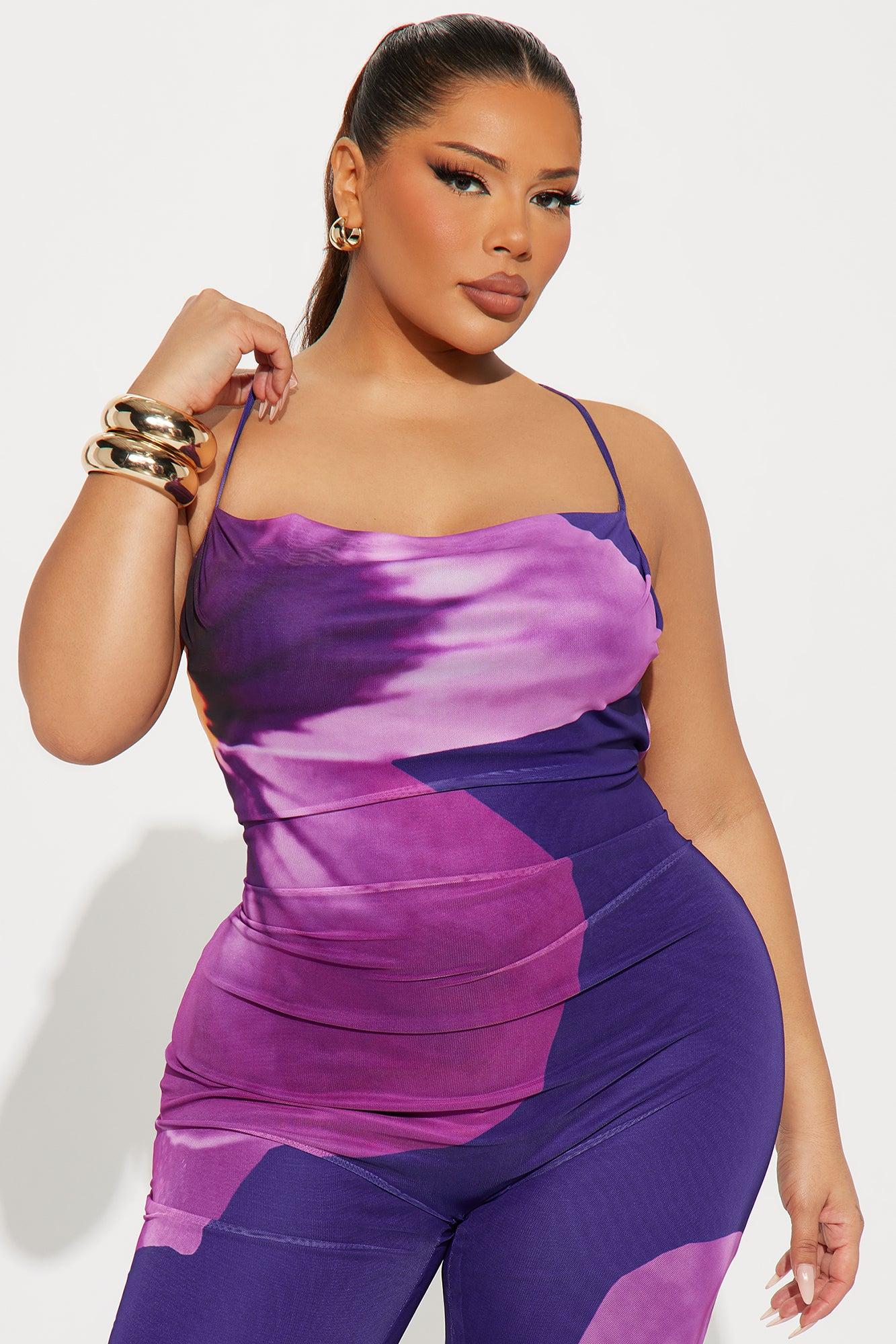 Island Love Mesh Jumpsuit - Purple/combo Product Image