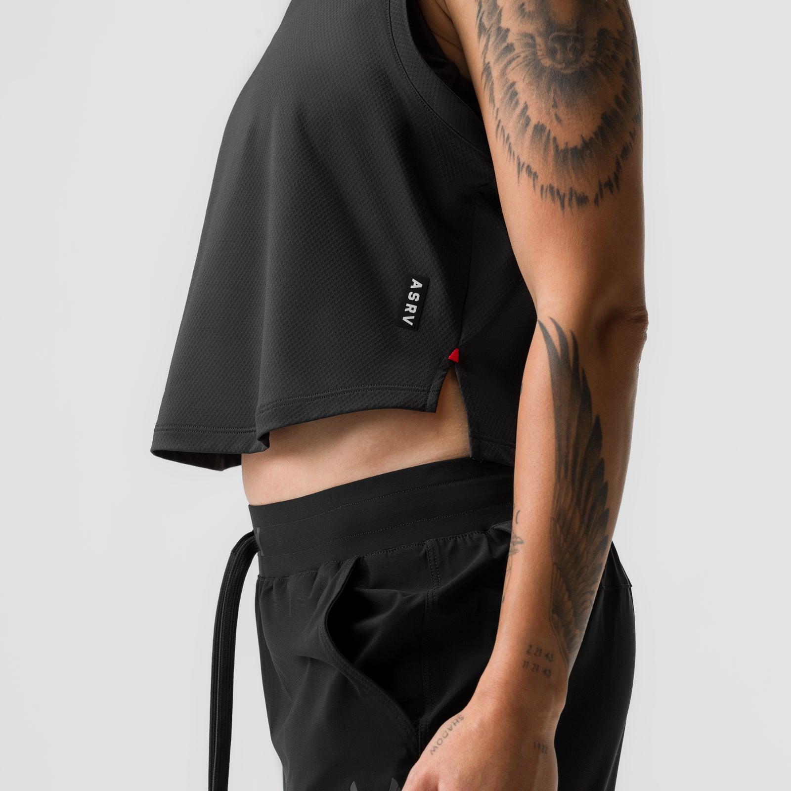 ASRV x Equinox AeroSilver® Cropped Training Tank - Black Product Image
