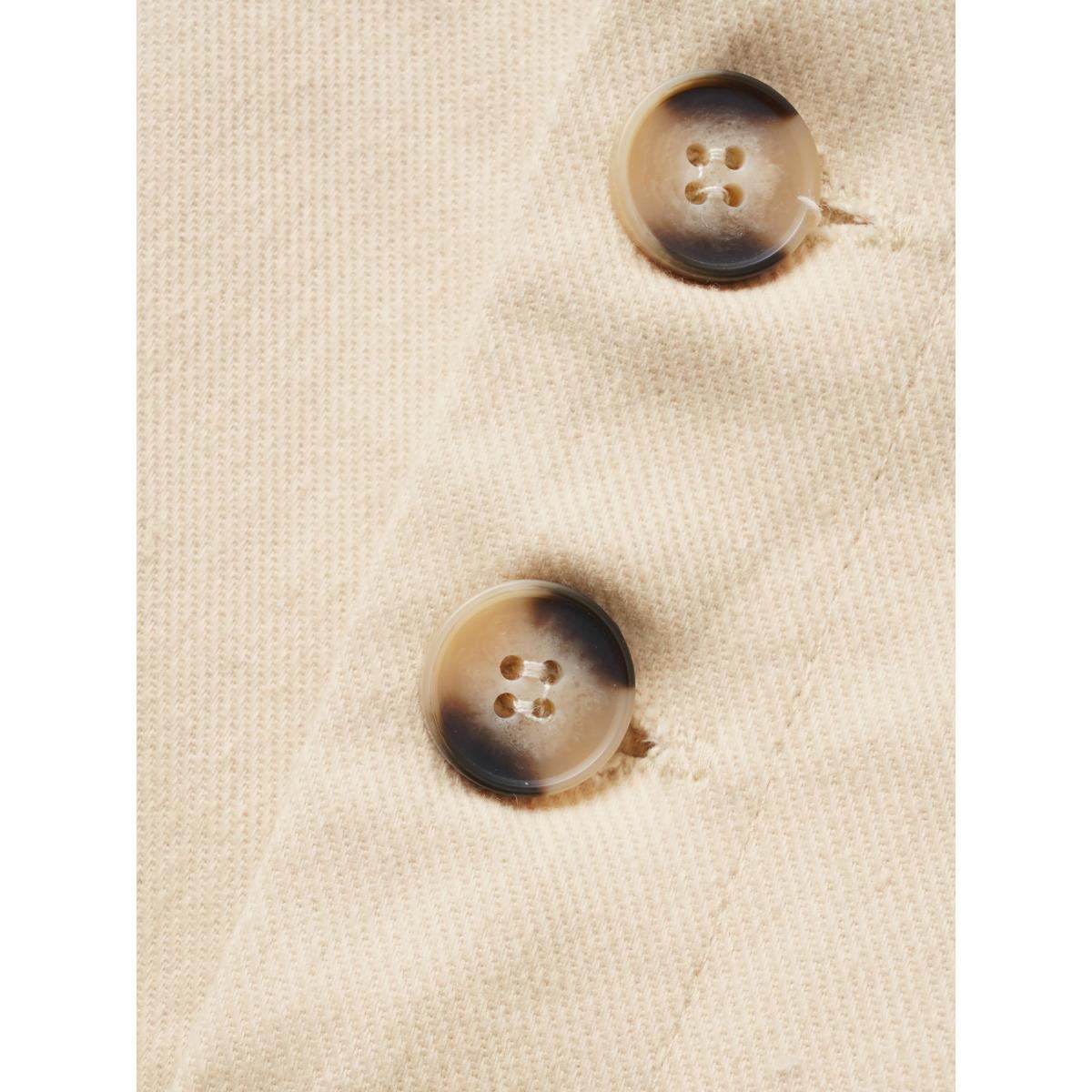 Plus Size Mid Rise Button Up Elastic Waist Loose Pants Women Beige Elegant Loose Mid Rise Everyday Pants BloomChic 14-16/1X Product Image