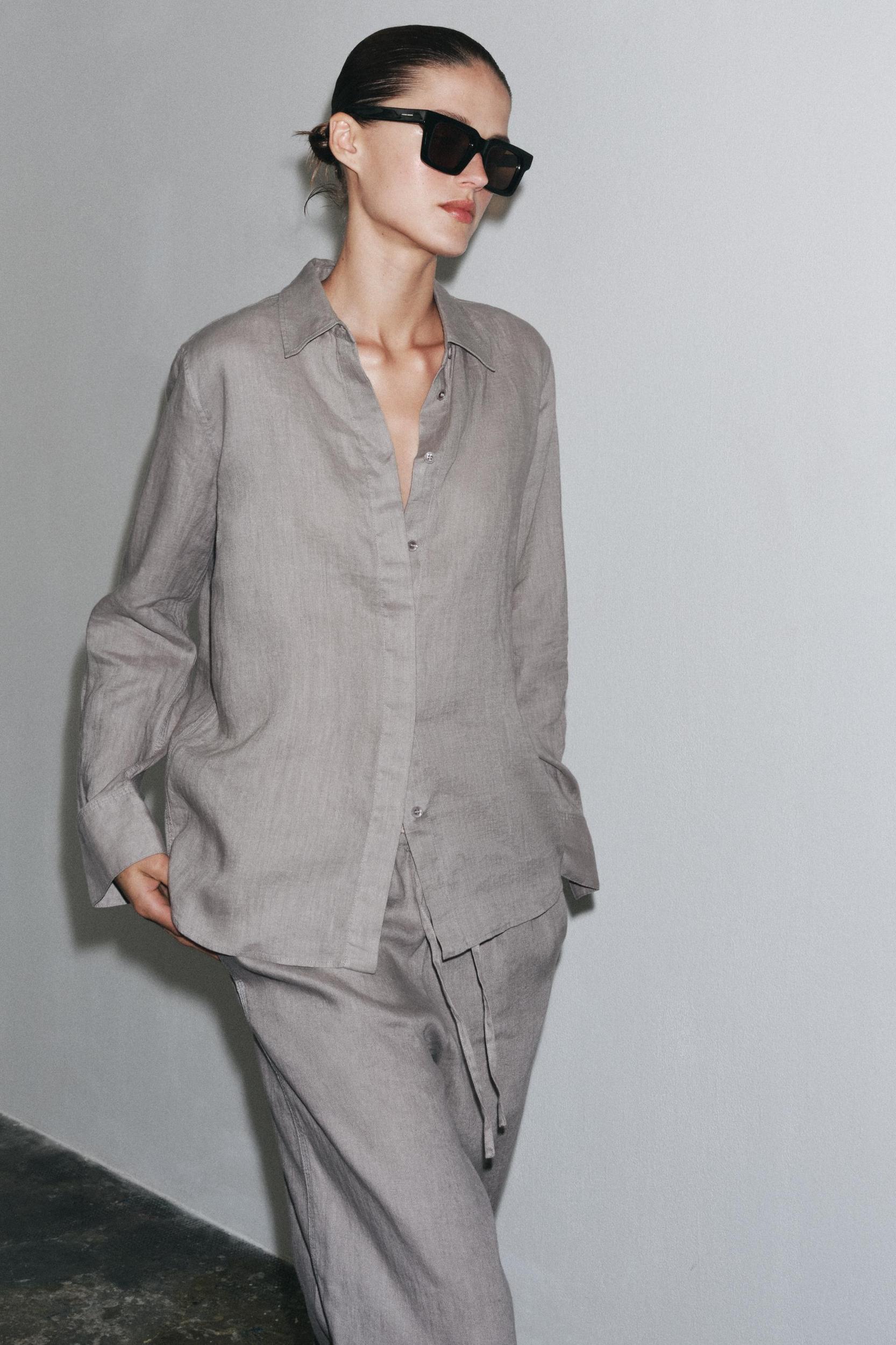 100% LINEN SHIRT ZW COLLECTION Product Image