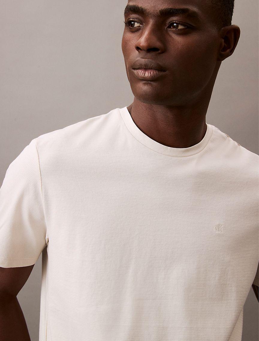 Calvin Klein Mens Mini Shadow Stripe Classic Tee - White Product Image