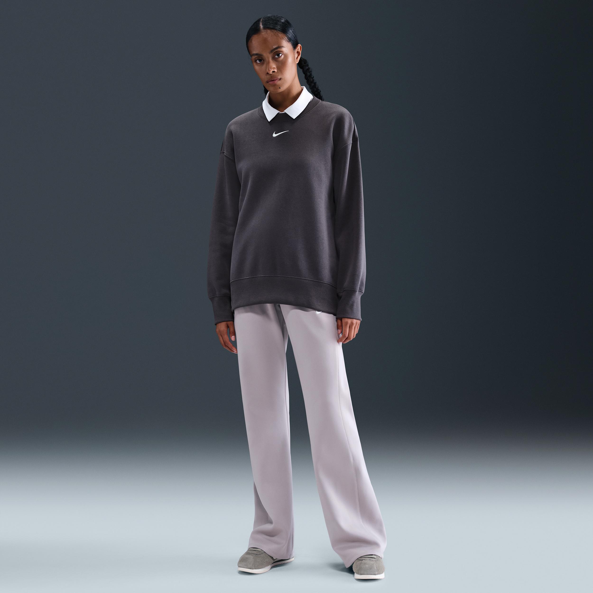 Womens Nike Sportswear Phoenix Fleece Oversized Crew-Neck Sweatshirt | FZ4270-036 Product Image