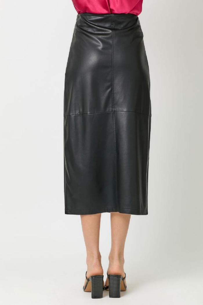 LEATHER MIDI SKIRT Product Image