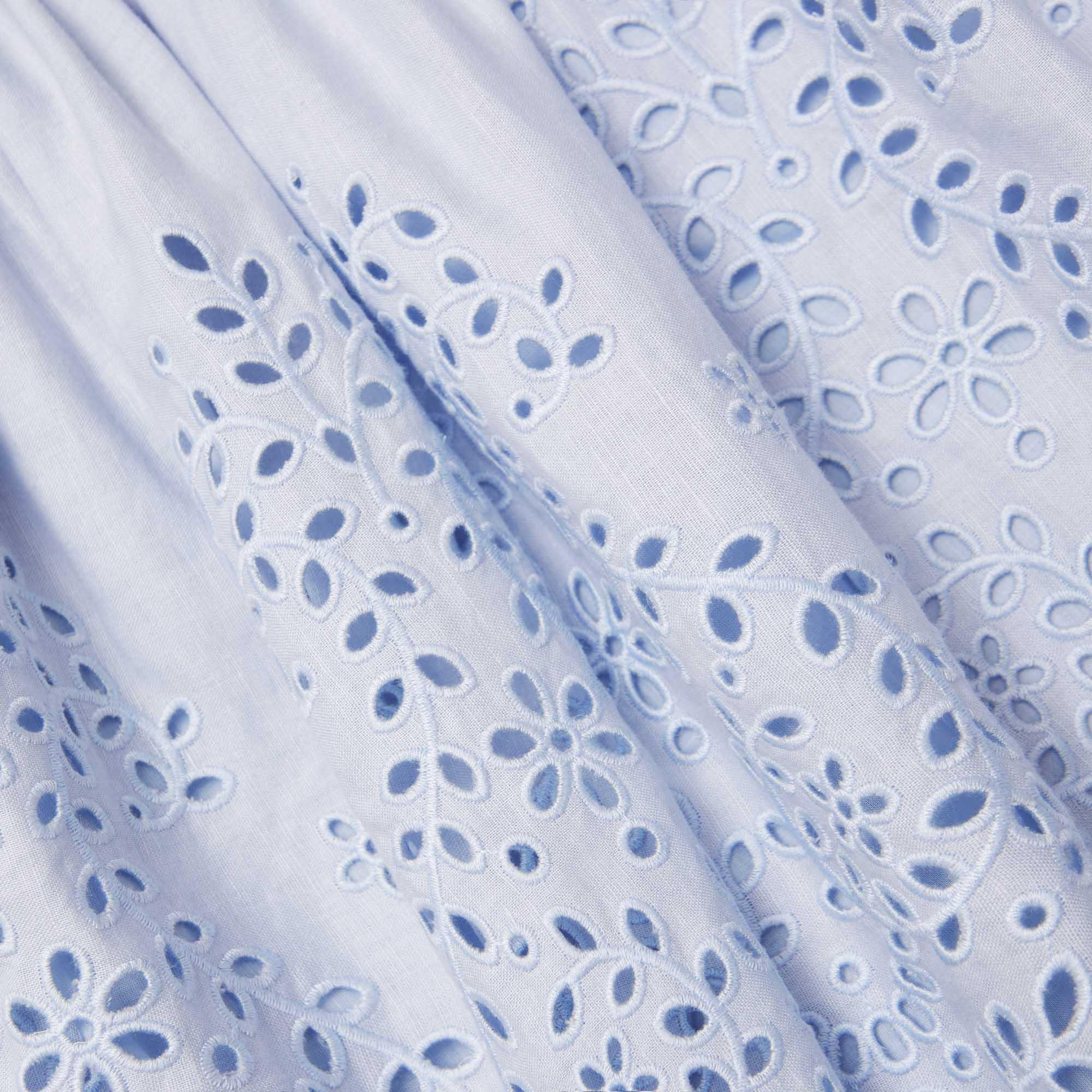 Blue Embroidered Linen Mini Dress Product Image