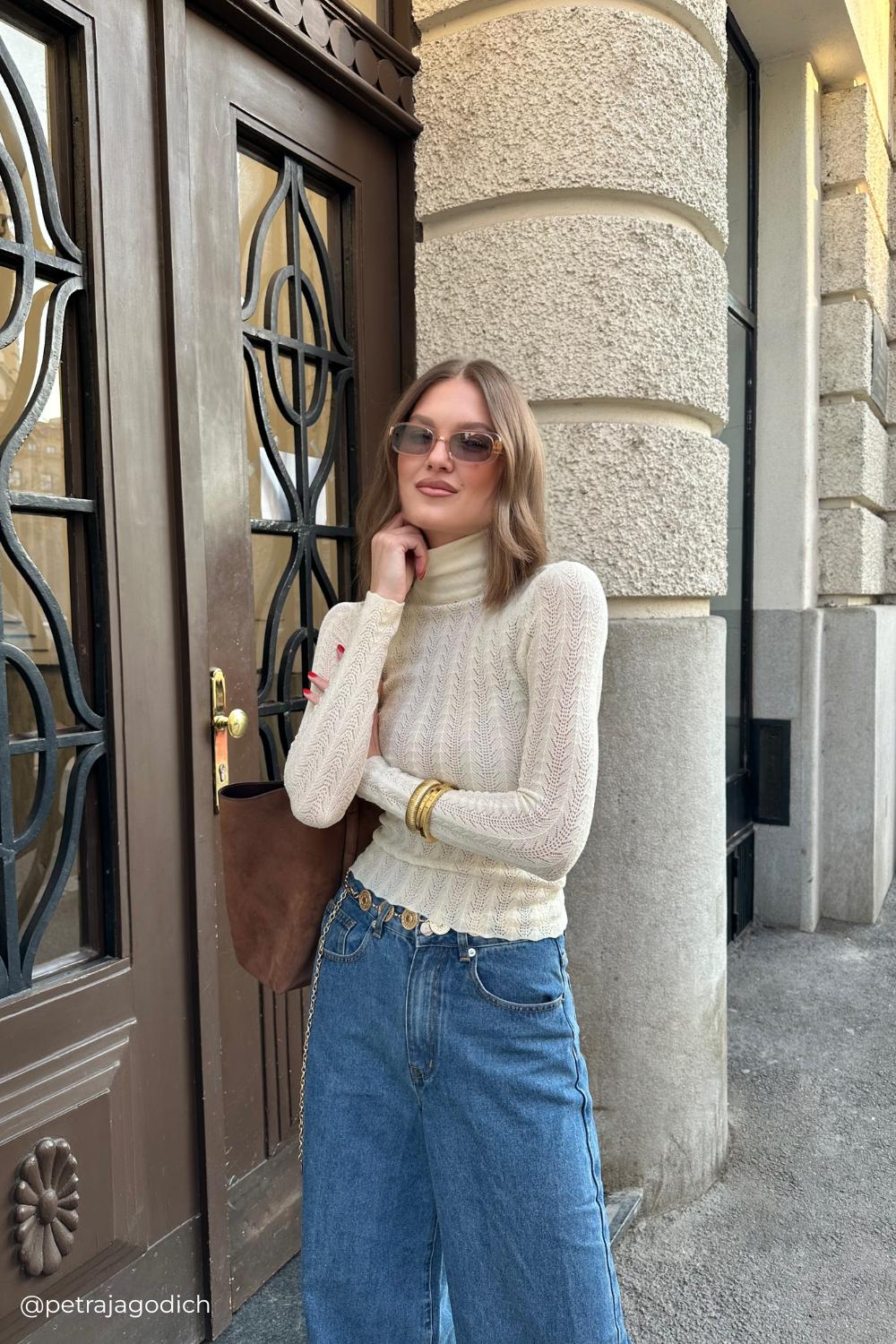 Harriet Knit Skivvy Cream Product Image