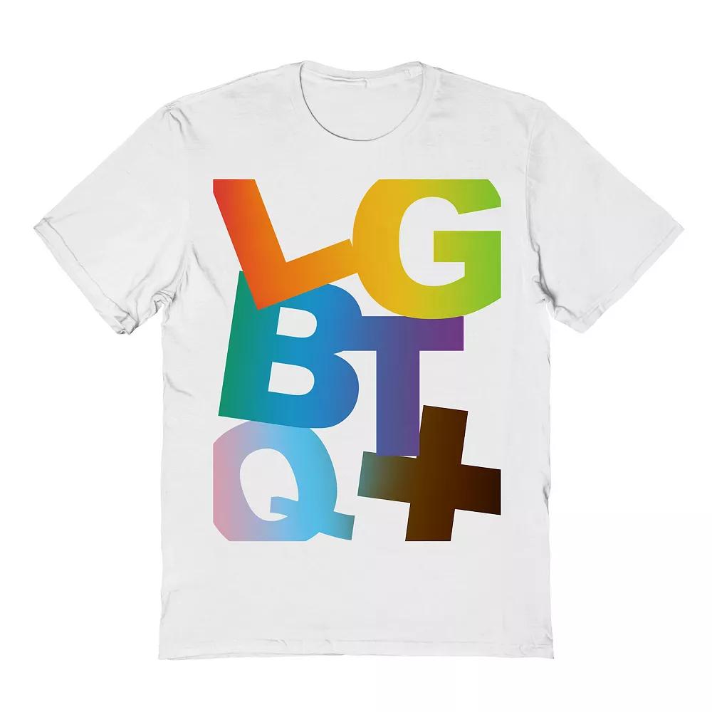 Men's COLAB89 by Threadless LGBTQ+ Pride Graphic Tee, Size: Medium, White Product Image