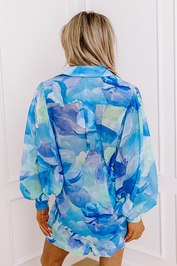 Oceanic Oasis Chiffon Button Up Product Image