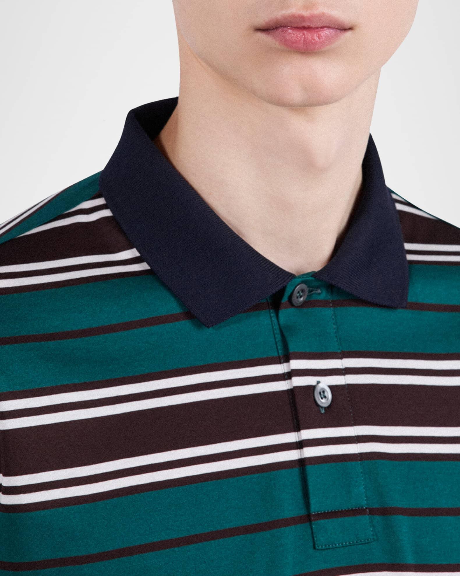 Men's Striped Jersey Polo Shirt Product Image