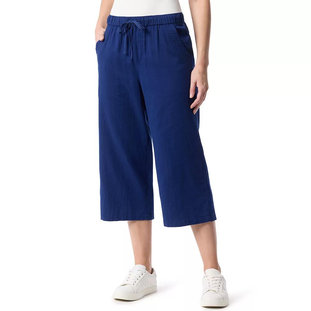 Womens Gloria Vanderbilt Drawstring Waist Wide Leg Capris Product Image
