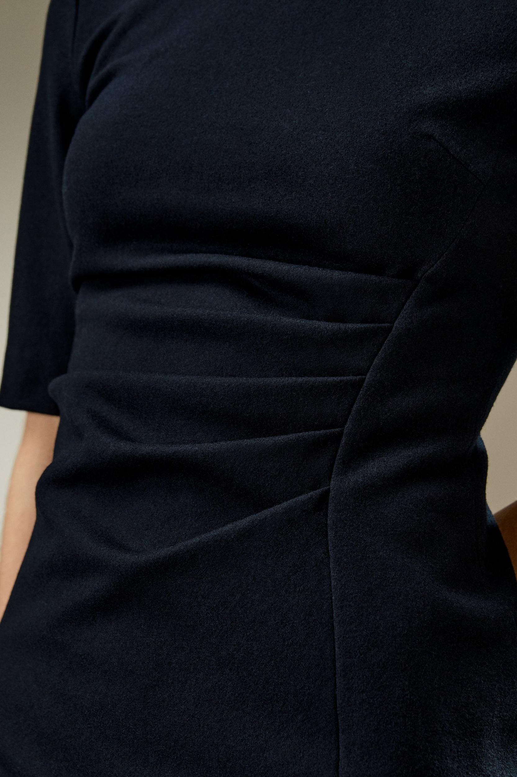 LILYSILK Wool Dress Womens - Navy Blue Merino Wool - Soft Short Sleeve Dress 10 Product Image