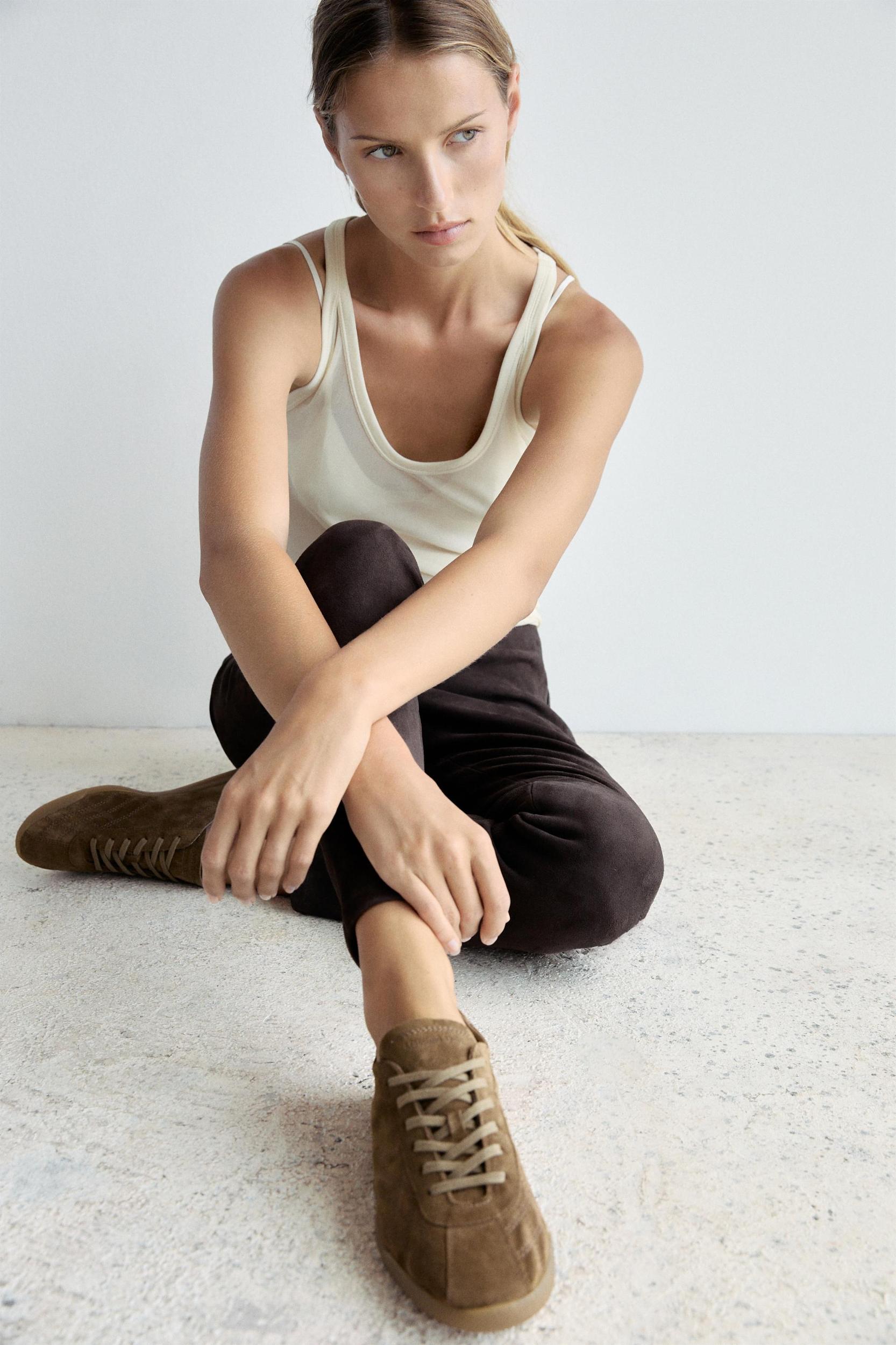 Split suede trainers Product Image