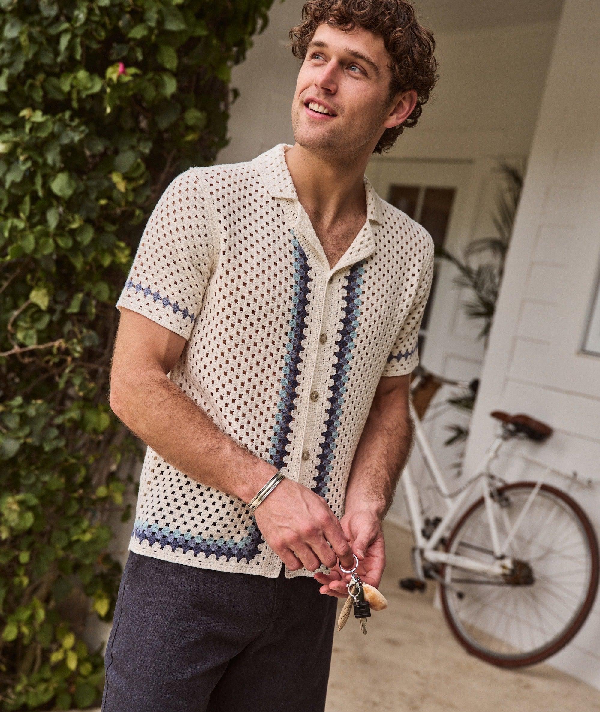 Ace Crochet Resort Shirt Product Image
