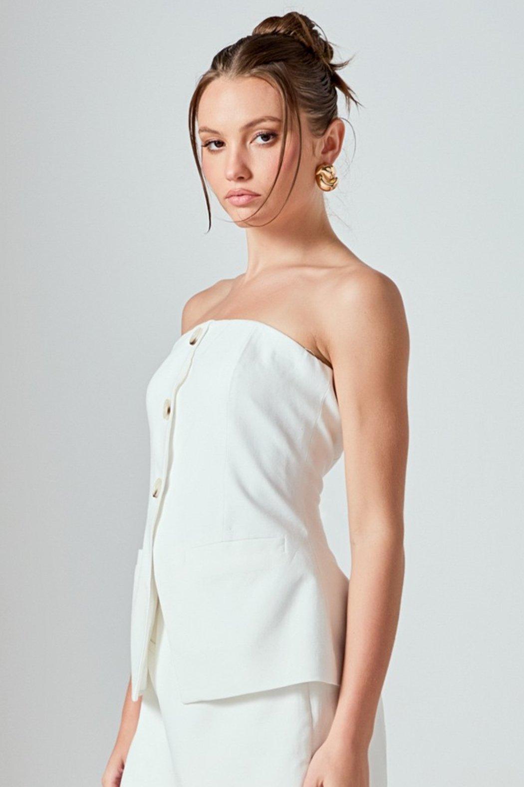 Linen Jennifer Strapless Top Product Image
