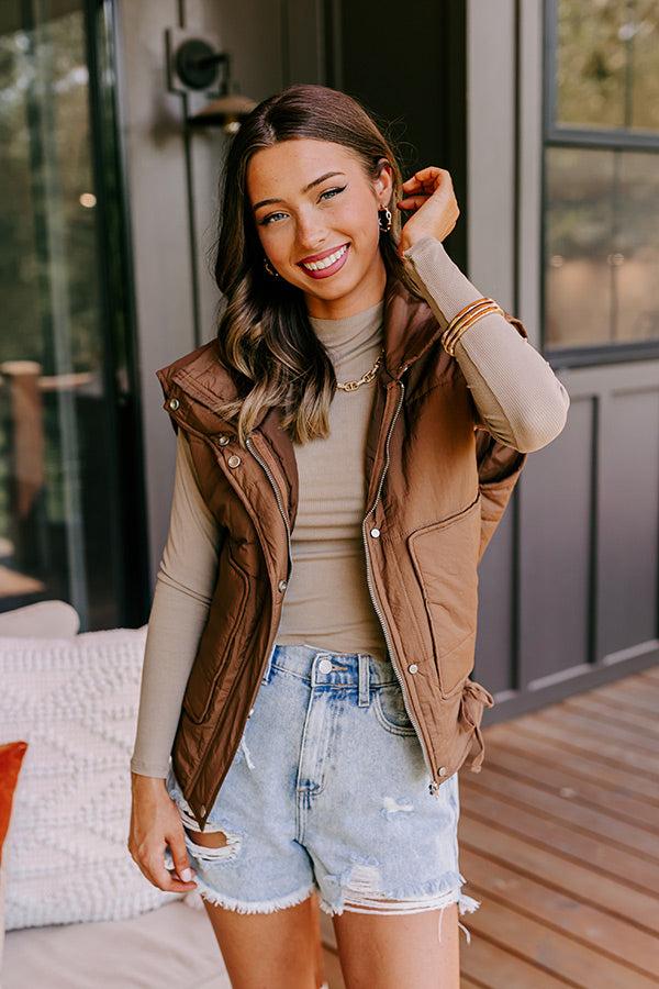 Scenic Hike Quilted Vest in Chocolate Product Image