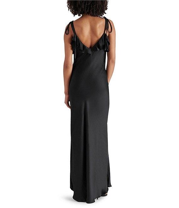 Steve Madden Adalina V-Neck Sleeveless Tie Strap Ruffle Maxi Dress Product Image
