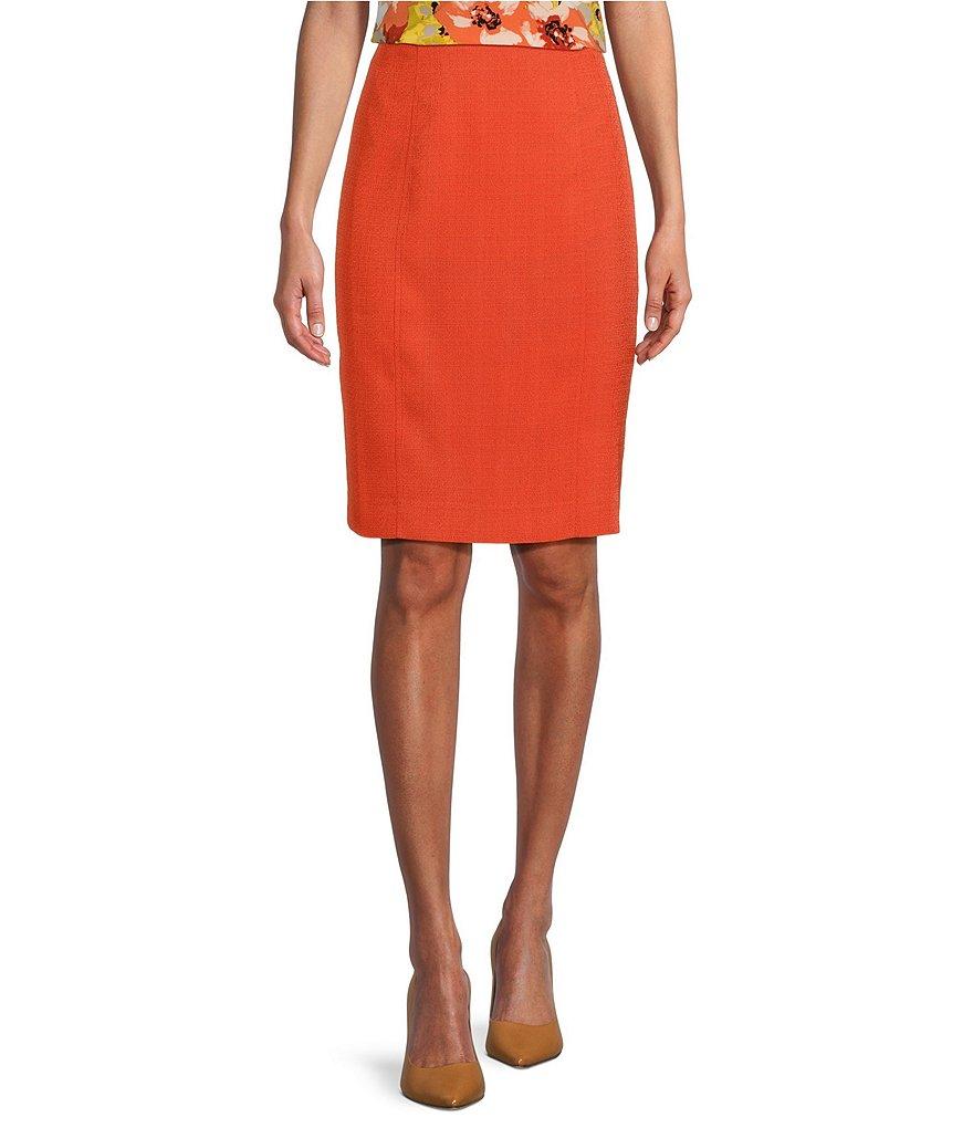 Kasper Textured Side Zip Coordinating Pencil Skirt Product Image