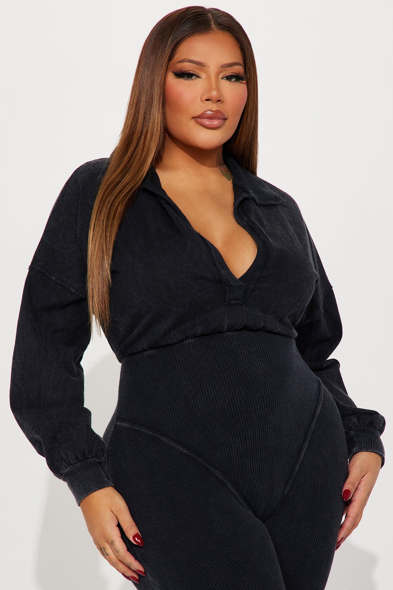 In Transit Ribbed Jumpsuit - Charcoal Product Image